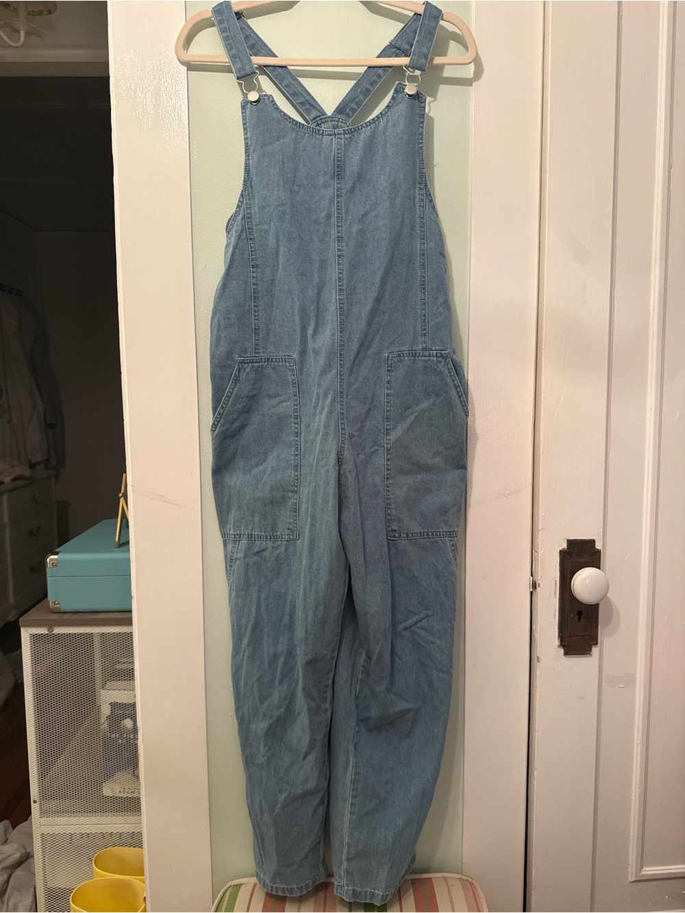 SHEIN Light Blue Denim Overalls for Women